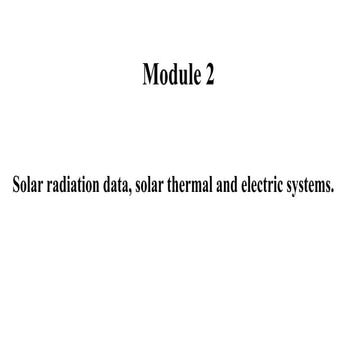 KTU - EET 322 Renewable Energy Systems -Module 2