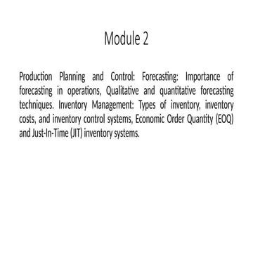 RA_MOdule 2 Operations Management 1 Credit course