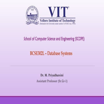 This is presentations from VIT vellore DBMS2