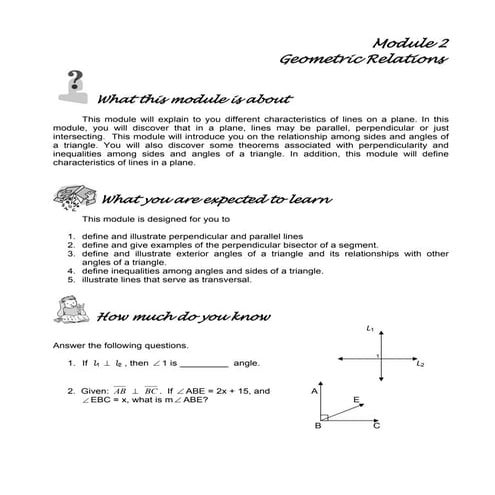 Module 2   geometric relations