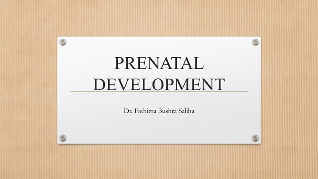 Pre natal development | PPT