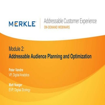 Addressable Audience Planning and Optimization