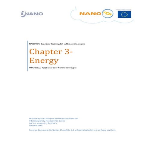 Application of nanotechnologies: energy