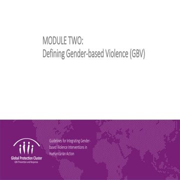 Module 2: Defining Gender-based Violence (GBV)