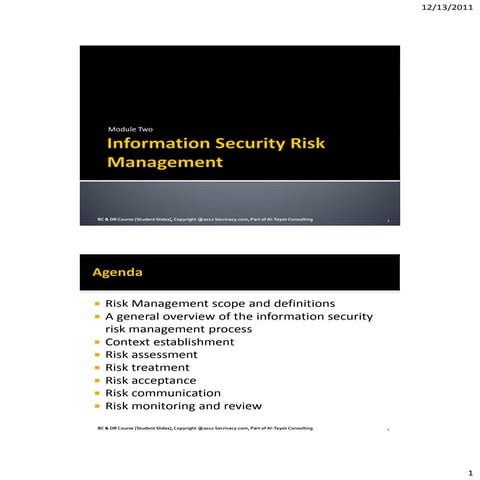 Module 2 information security risk management    student slides ver 1.0