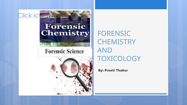 Chapter 1 forensic chemistry | PPTX