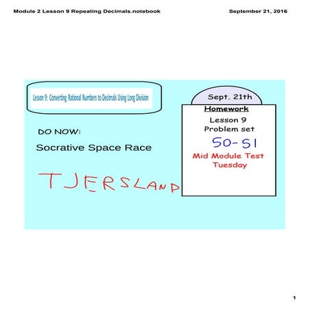 Module 2 lesson 9 repeating decimals