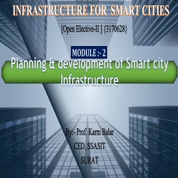 INFRASTRUCTURE FOR SMART CITIES_MOD 2_planning for smart cities