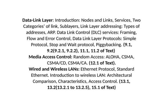 Introduction to data link layer | PPTX | Computer Networking | Computing