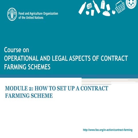 Module 2: How to set up a contract farming scheme