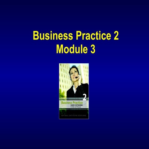 NCV 2 Business Practice Hands-On Support - Module 3