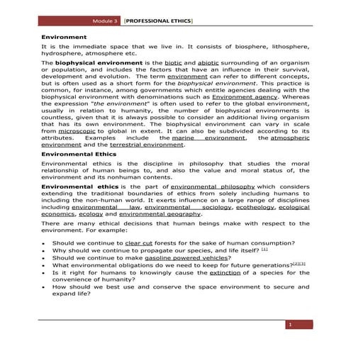 Professional Ethics Module 3 Notes