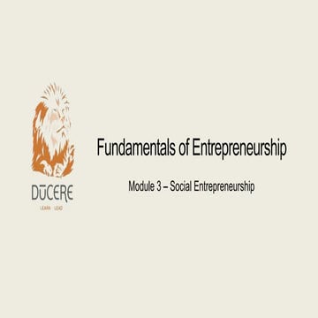 Social Entrepreneurship
