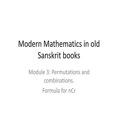 History of Mathematics in India