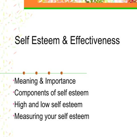 self esteem and effectiveness