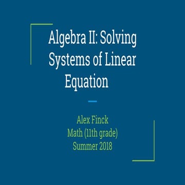 Linear equations lesson plan edited | PPTX