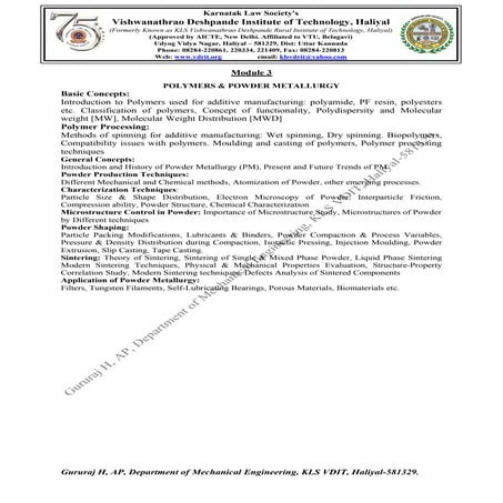 Additive Manufacturing (15ME82)-Module 3 | PDF