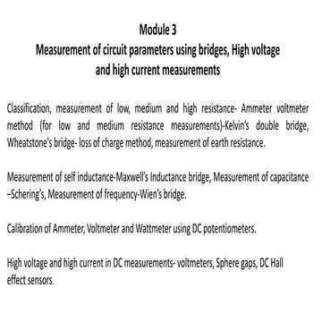 KTU- EET 203 Measurements and Instrumentation Module 3