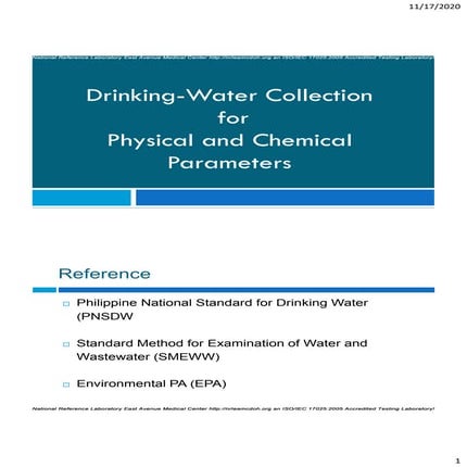 Module 3 - Drinking Water Collection for Physical and Chemical Parameters web...