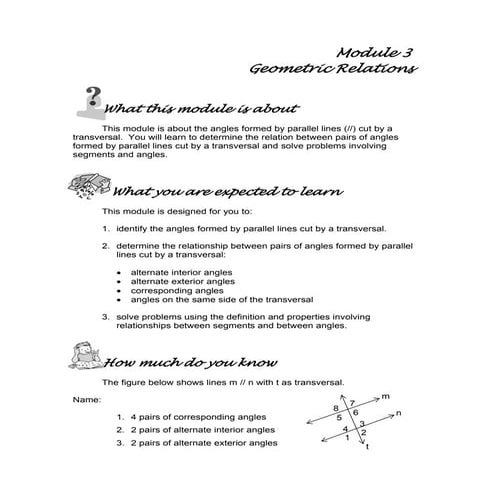 Module 3   geometric relations