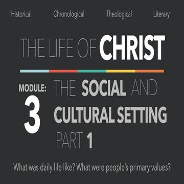 Life of Christ - The Social and Cultural Setting of the Gospels - Part 1