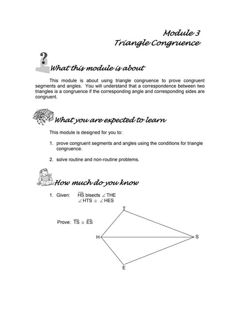 Module 3   triangle congruence