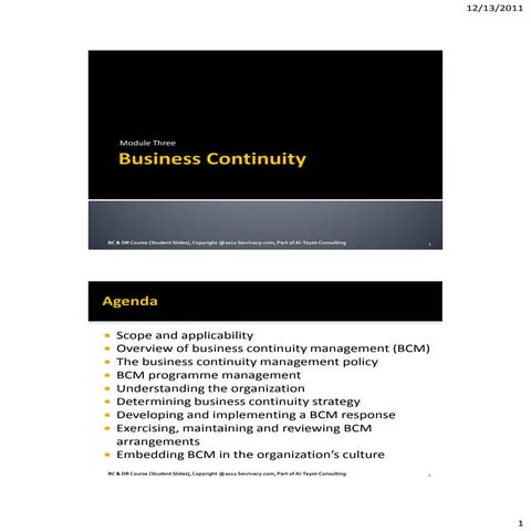 Module 3 business continuity   student slides ver 1.0