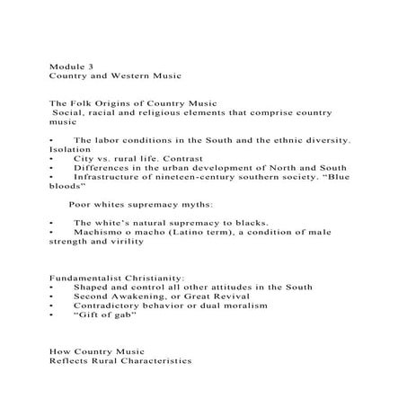 Module 3Country and Western MusicThe Folk Origins of Cou.docx