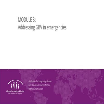 Module 3: Addressing GBV in emergencies