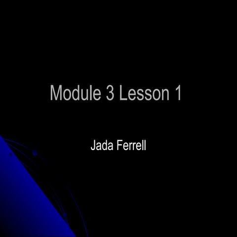 Module 3 lesson 1 | PPT