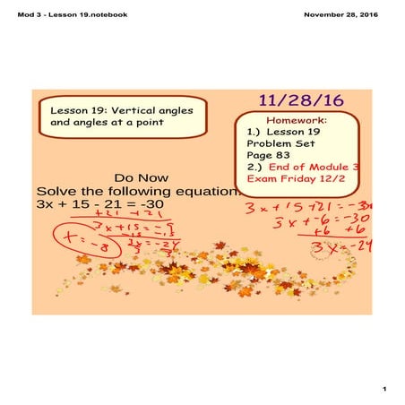 Module 3 lesson 19 vertical and angles at a point