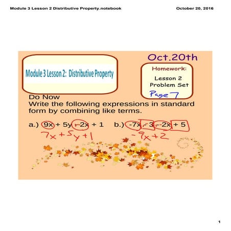 Module 3 lesson 2 distributive property
