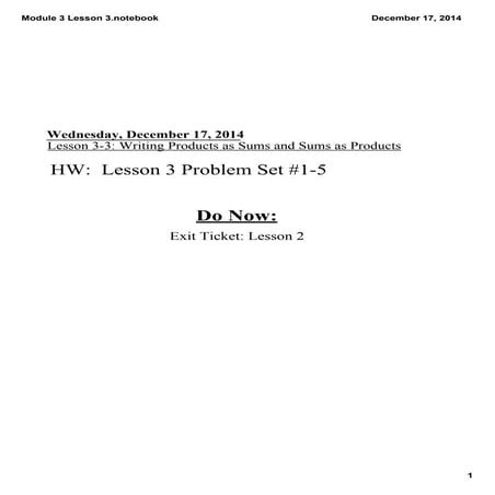 Module 3 lesson 3 | PDF
