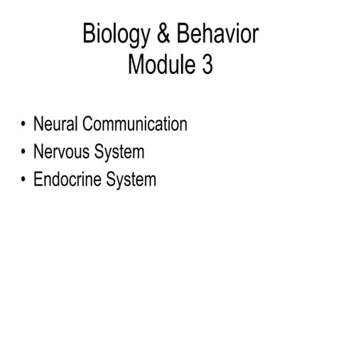 Module 3 neural and hormonal systems