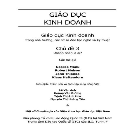 Giáo dục kinh doanh 3 - Doanh nhân là ai?
