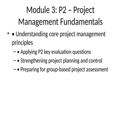 Comprehensive Guide to Project Management Fundamentals and P2 ...