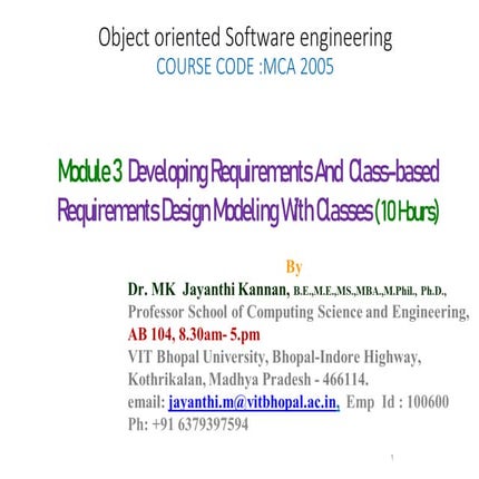 OOSE_ Developing Requirements Modelling with Classes