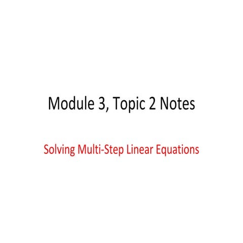 Module 3 topic 2 notes