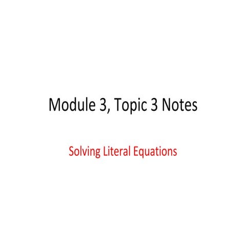 Module 3 topic 3 notes