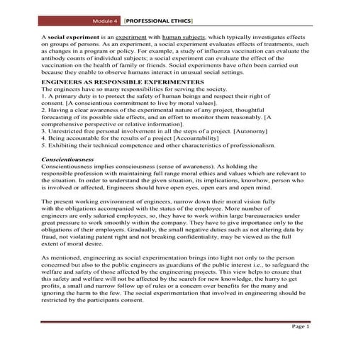 Professional Ethics Module 4 Notes