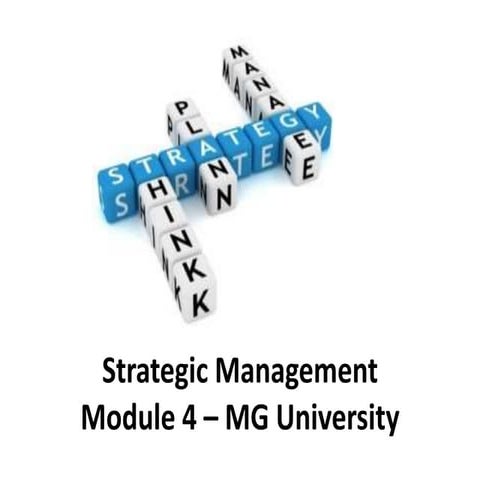Strategic Management - Module 4 - MG University  - Manu Melwin Joy