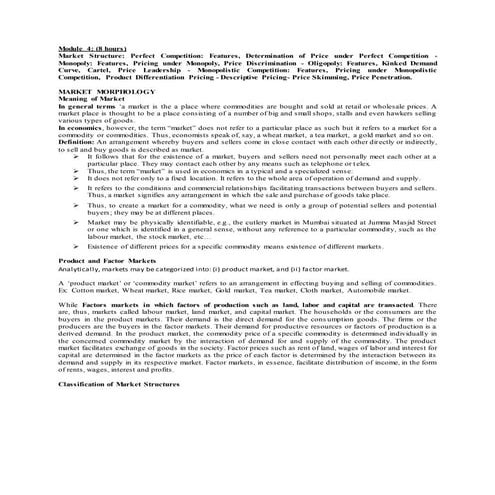 Module 4 Economics for Managers 