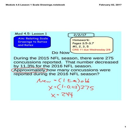 Module 4.5 lesson 1 scale drawings