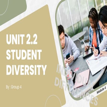 facilitating learning, module 4, student diversity