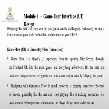Comprehensive Guide to Designing Game User Interfaces with Unity | PPTX