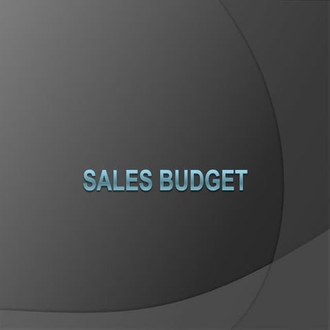 Sales Budget