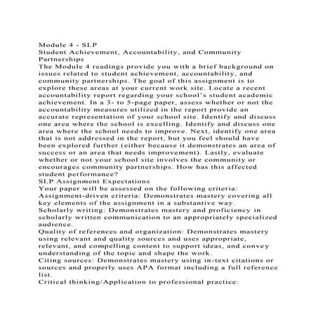 Module 4 - SLPStudent Achievement, Accountability, and Community.docx