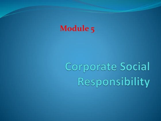 Corporate Social Responsibility(CSR) | PPT