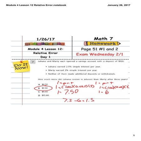 Module 4 lesson 12 relative error