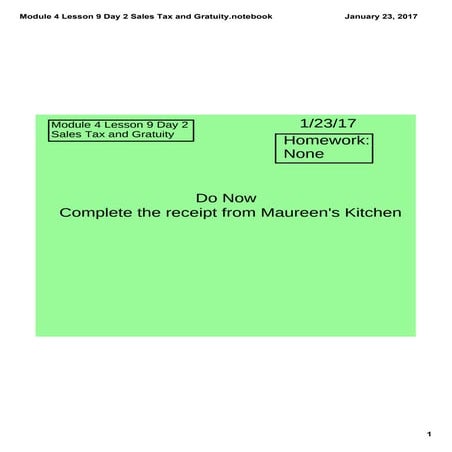 Module 4 lesson 9 day 2 sales tax and gratuity